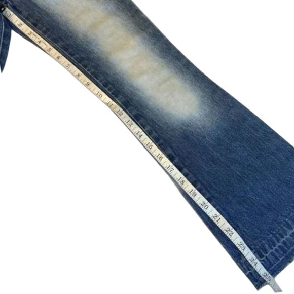 Limited Too Girls Jeans 10 Slim Bootcut Y2K Whiskered Vintage Denim Blue - Picture 6 of 15